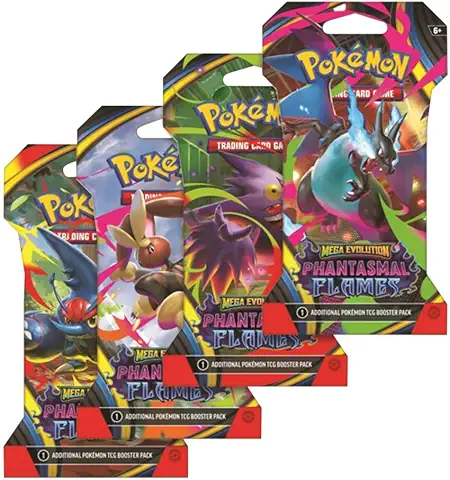 Pokemon TCG: Mega Evolution Phantasmal Flames Sleeved Booster Pack Lot - 8 Packs
